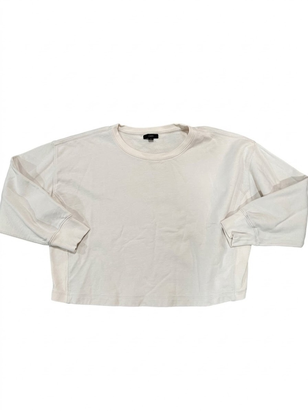 J.Crew Off-White/Cream French Terry Cropped Sweatshirt - Size Medium